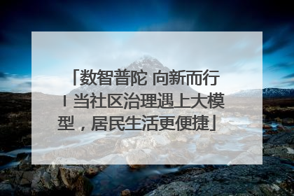 数智普陀 向新而行〡当社区治理遇上大模型，居民生活更便捷