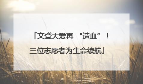文登大爱再 “造血”！三位志愿者为生命续航