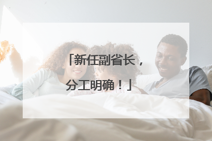 新任副省长，分工明确！