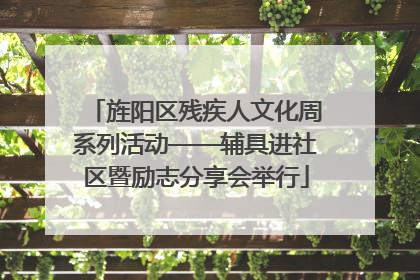 旌阳区残疾人文化周系列活动——辅具进社区暨励志分享会举行