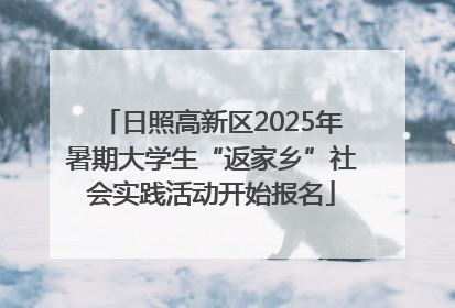 日照高新区2025年暑期大学生“返家乡”社会实践活动开始报名