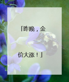 昨晚，金价大涨！