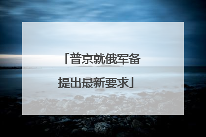 普京就俄军备提出最新要求