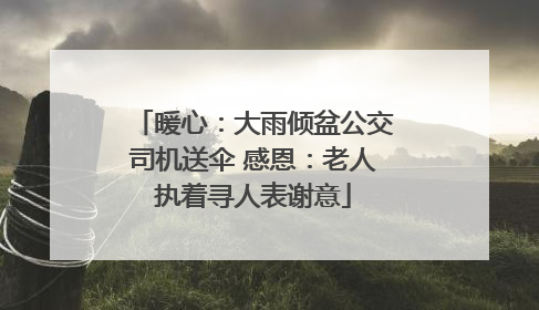 暖心：大雨倾盆公交司机送伞 感恩：老人执着寻人表谢意