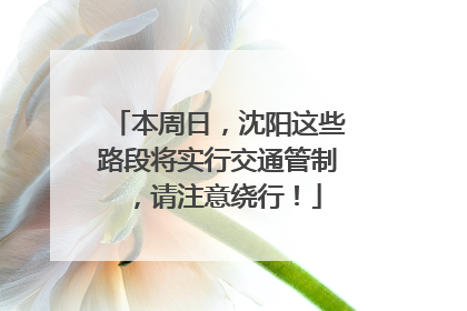 本周日，沈阳这些路段将实行交通管制，请注意绕行！
