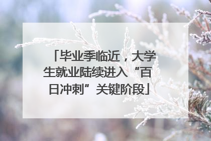 毕业季临近，大学生就业陆续进入“百日冲刺”关键阶段