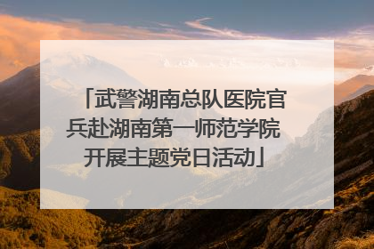 武警湖南总队医院官兵赴湖南第一师范学院开展主题党日活动