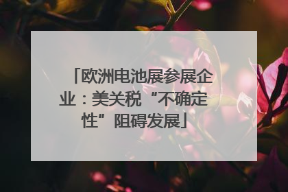 欧洲电池展参展企业：美关税“不确定性”阻碍发展