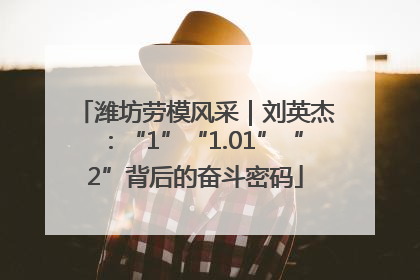 潍坊劳模风采｜刘英杰：“1”“1.01”“2”背后的奋斗密码