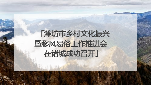 潍坊市乡村文化振兴暨移风易俗工作推进会在诸城成功召开