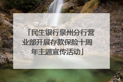 民生银行泉州分行营业部开展存款保险十周年主题宣传活动