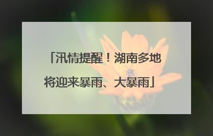 汛情提醒！湖南多地将迎来暴雨、大暴雨