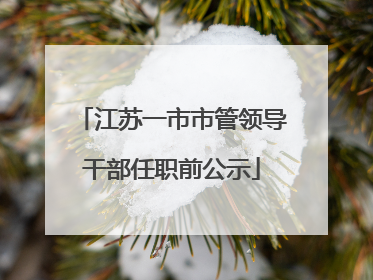 江苏一市市管领导干部任职前公示