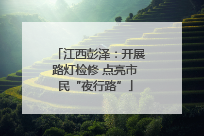 江西彭泽：开展路灯检修 点亮市民“夜行路”