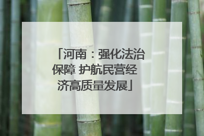 河南：强化法治保障 护航民营经济高质量发展