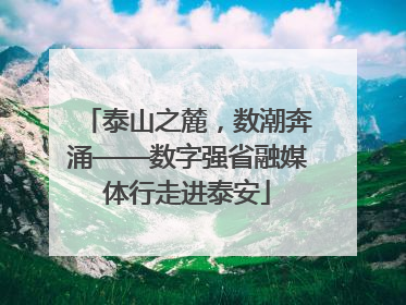 泰山之麓，数潮奔涌——数字强省融媒体行走进泰安