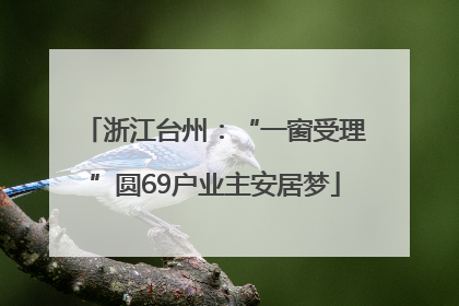 浙江台州：“一窗受理”圆69户业主安居梦