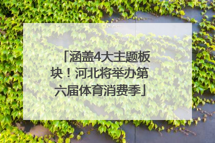 涵盖4大主题板块！河北将举办第六届体育消费季