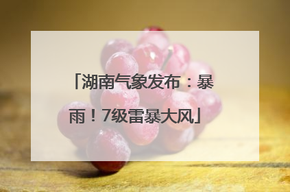 湖南气象发布：暴雨！7级雷暴大风