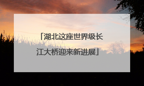 湖北这座世界级长江大桥迎来新进展