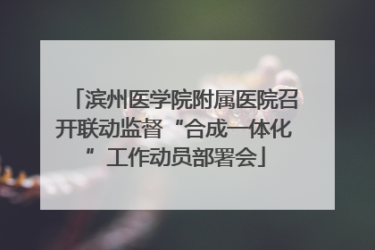 滨州医学院附属医院召开联动监督“合成一体化”工作动员部署会