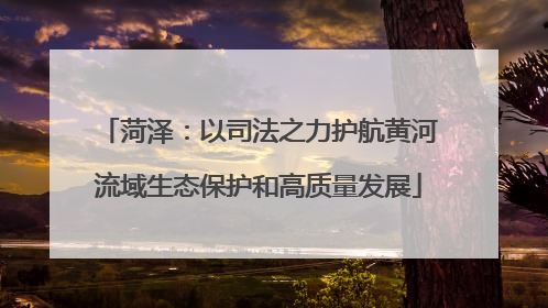 菏泽：以司法之力护航黄河流域生态保护和高质量发展