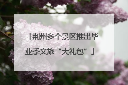 荆州多个景区推出毕业季文旅“大礼包”