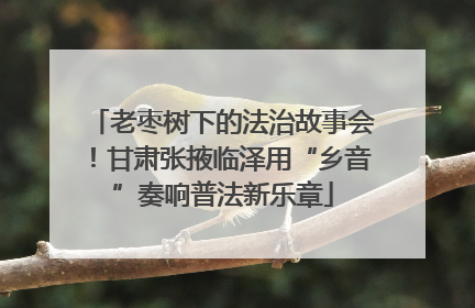 老枣树下的法治故事会！甘肃张掖临泽用“乡音”奏响普法新乐章