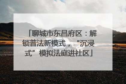 聊城市东昌府区：解锁普法新模式，“沉浸式”模拟法庭进社区