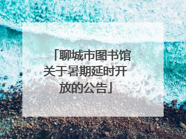 聊城市图书馆关于暑期延时开放的公告