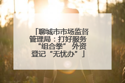 聊城市市场监督管理局：打好服务“组合拳” 外资登记“无忧办”