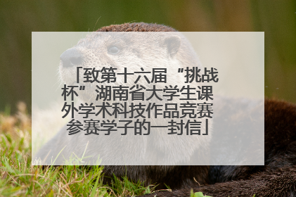 致第十六届“挑战杯”湖南省大学生课外学术科技作品竞赛参赛学子的一封信