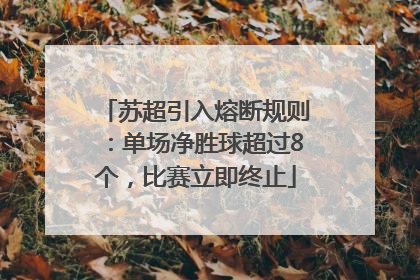 苏超引入熔断规则：单场净胜球超过8个，比赛立即终止