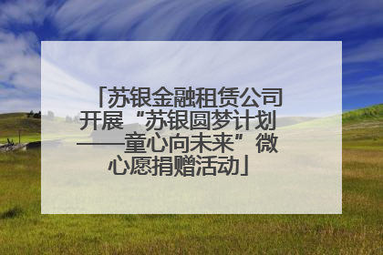 苏银金融租赁公司开展“苏银圆梦计划——童心向未来”微心愿捐赠活动