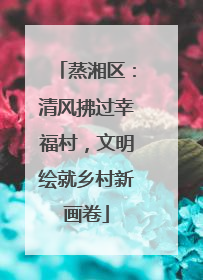 蒸湘区：清风拂过幸福村，文明绘就乡村新画卷