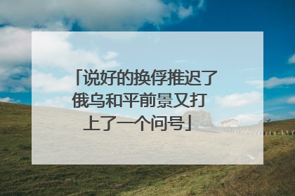 说好的换俘推迟了 俄乌和平前景又打上了一个问号
