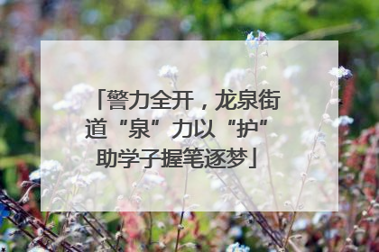 警力全开，龙泉街道“泉”力以“护”助学子握笔逐梦