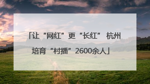 让“网红”更“长红” 杭州培育“村播”2600余人