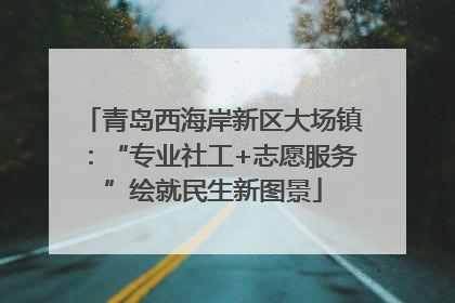 青岛西海岸新区大场镇：“专业社工+志愿服务”绘就民生新图景