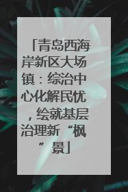青岛西海岸新区大场镇：综治中心化解民忧，绘就基层治理新“枫”景