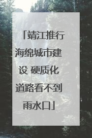 靖江推行海绵城市建设 硬质化道路看不到雨水口