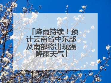 降雨持续！预计云南省中东部及南部将出现强降雨天气