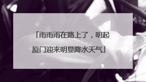 雨雨雨在路上了，明起厦门迎来明显降水天气