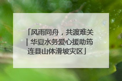 风雨同舟，共渡难关｜华夏水务爱心援助筠连县山体滑坡灾区