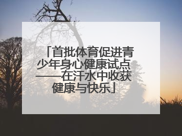 首批体育促进青少年身心健康试点——在汗水中收获健康与快乐