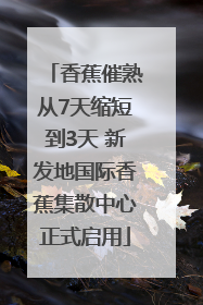 香蕉催熟从7天缩短到3天 新发地国际香蕉集散中心正式启用