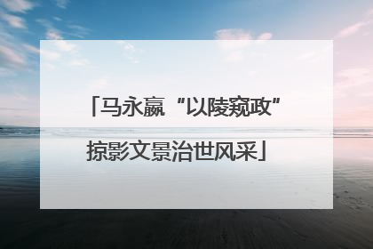 马永嬴“以陵窥政” 掠影文景治世风采
