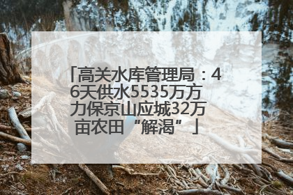 高关水库管理局：46天供水5535万方 力保京山应城32万亩农田“解渴”