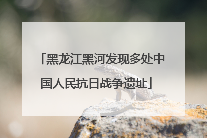 黑龙江黑河发现多处中国人民抗日战争遗址