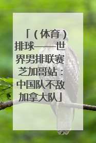 （体育）排球——世界男排联赛芝加哥站：中国队不敌加拿大队